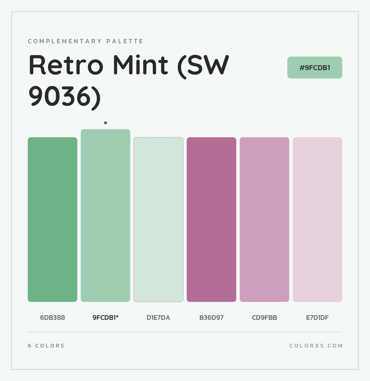 Retro Mint (SW 9036) - Complementary Color Palette