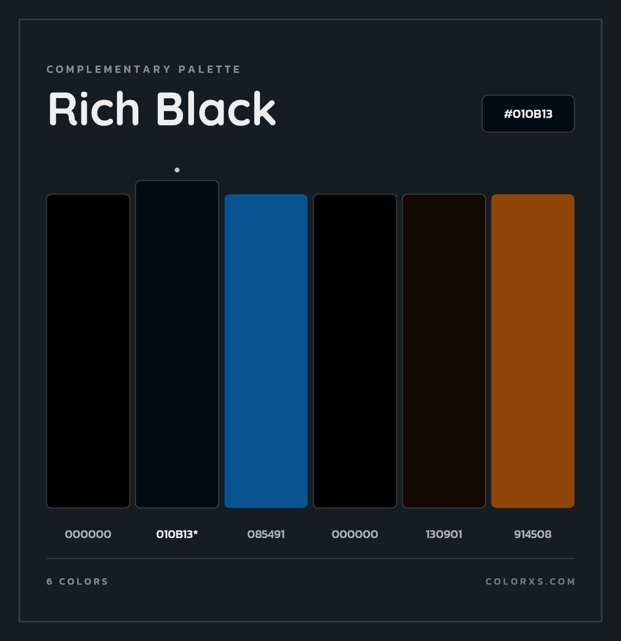 Rich Black - Complementary Color Palette