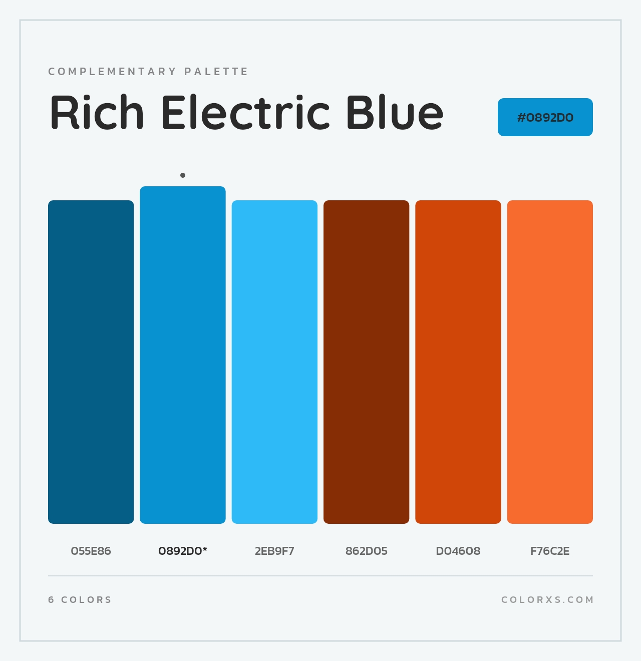 Rich Electric Blue - Complementary Color Palette