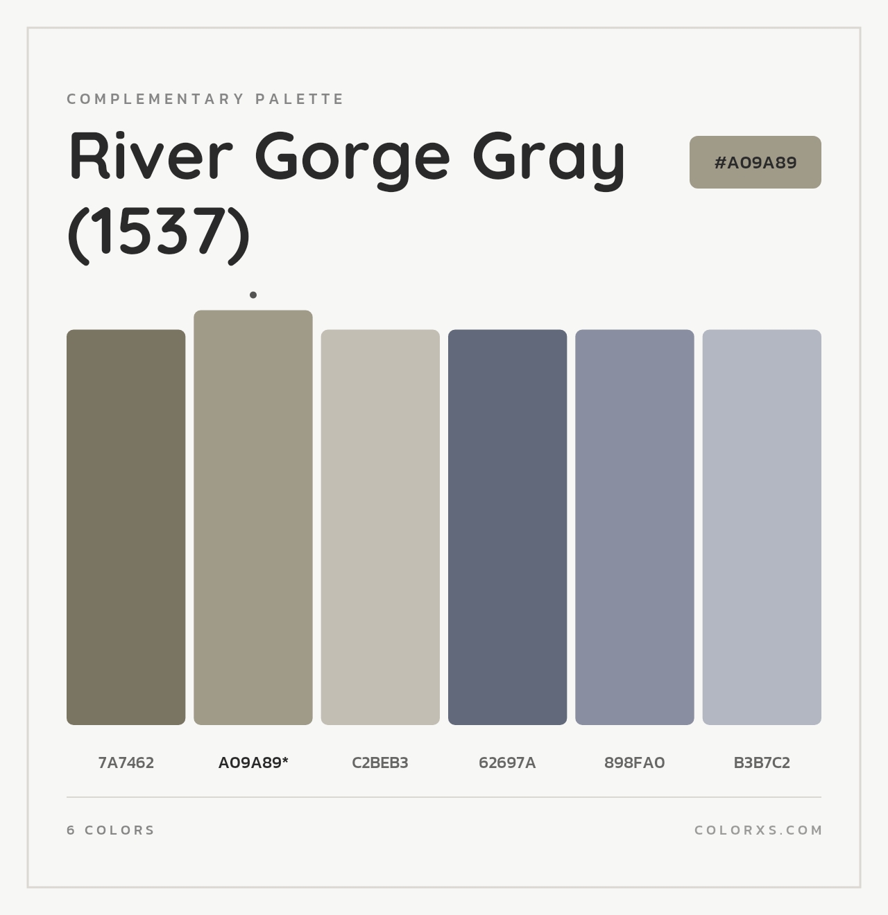 River Gorge Gray (1537) - Complementary Color Palette