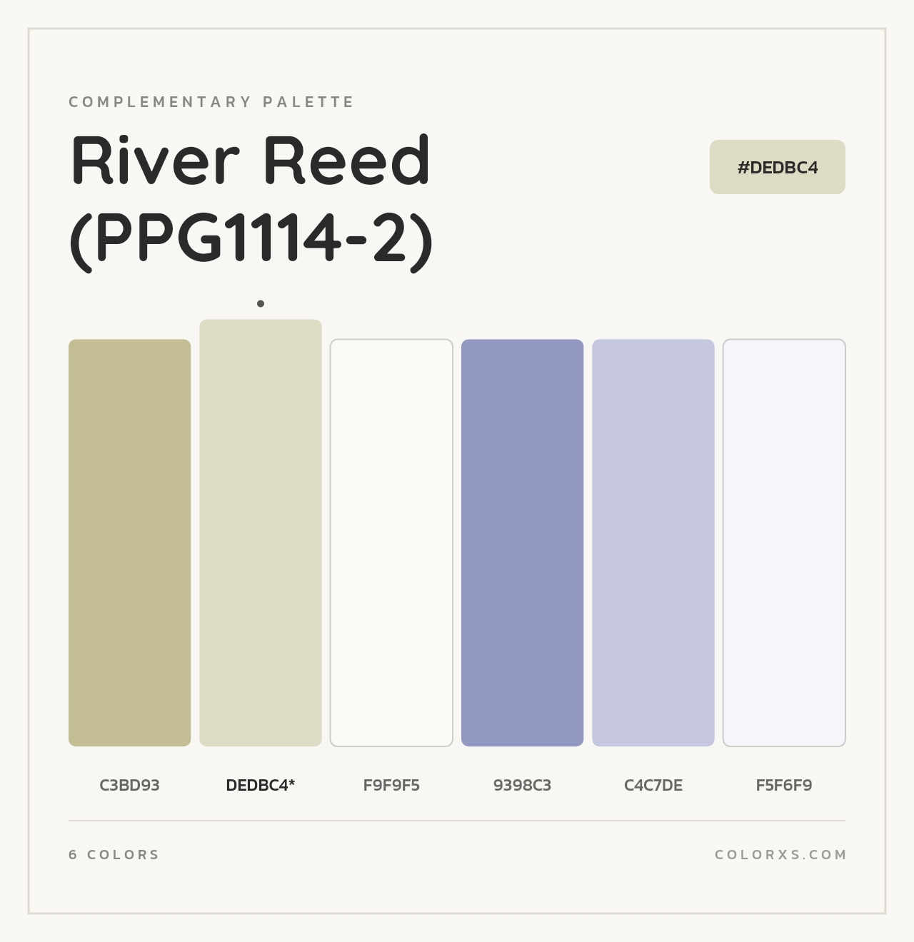 River Reed (PPG1114-2) - Complementary Color Palette