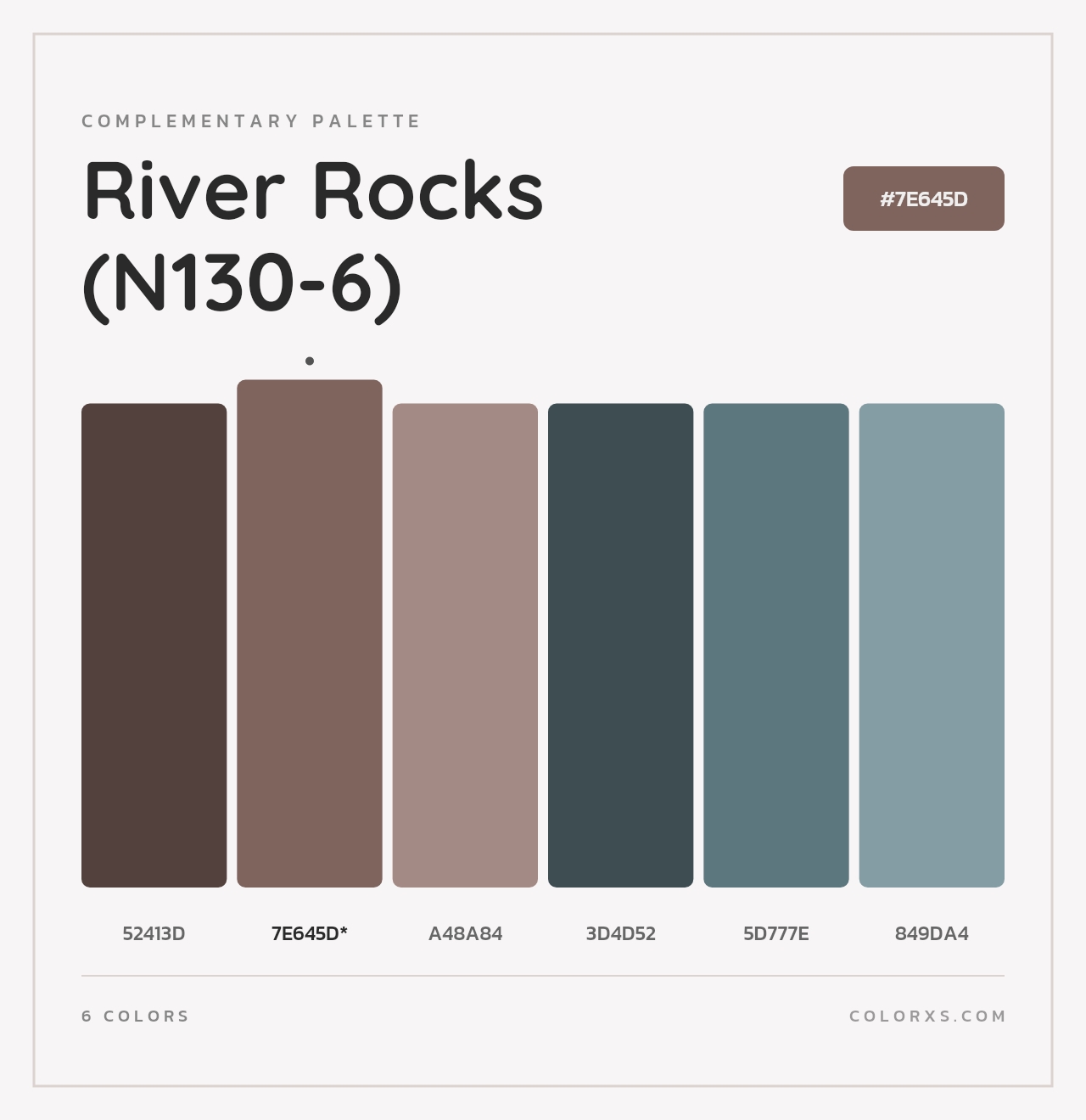 River Rocks (N130-6) - Complementary Color Palette