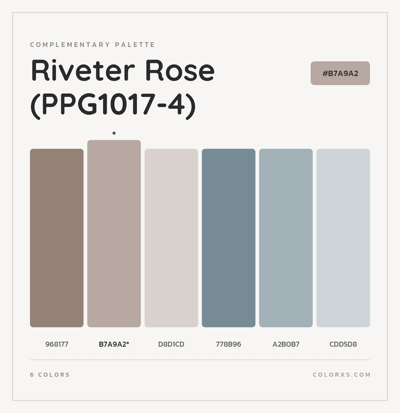 Riveter Rose (PPG1017-4) - Complementary Color Palette