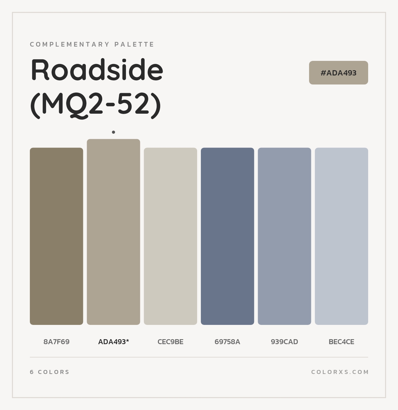 Roadside (MQ2-52) - Complementary Color Palette