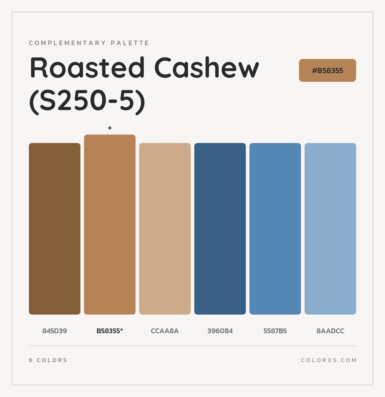 Roasted Cashew (S250-5) - Complementary Color Palette
