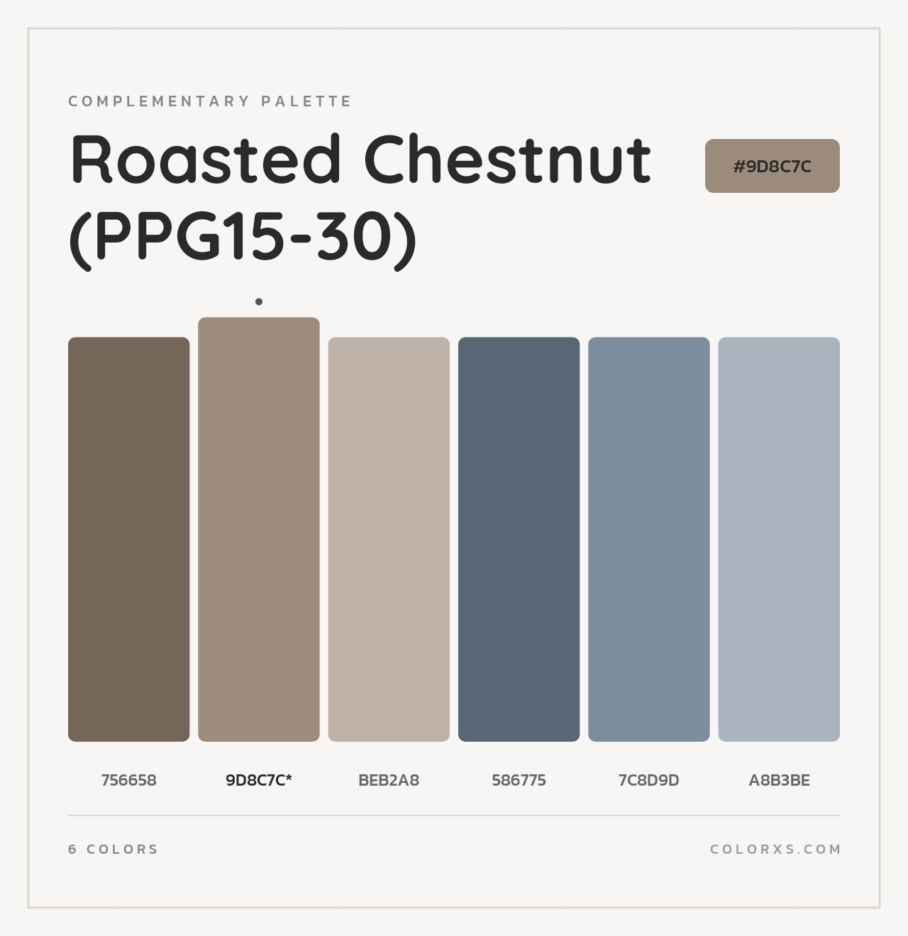 Roasted Chestnut (PPG15-30) - Complementary Color Palette
