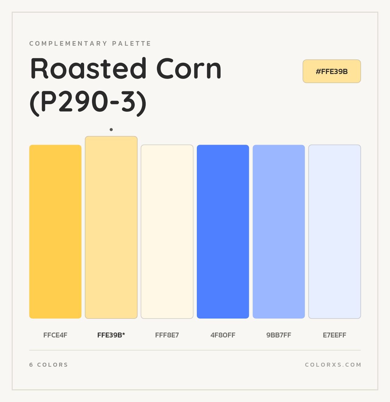 Roasted Corn (P290-3) - Complementary Color Palette