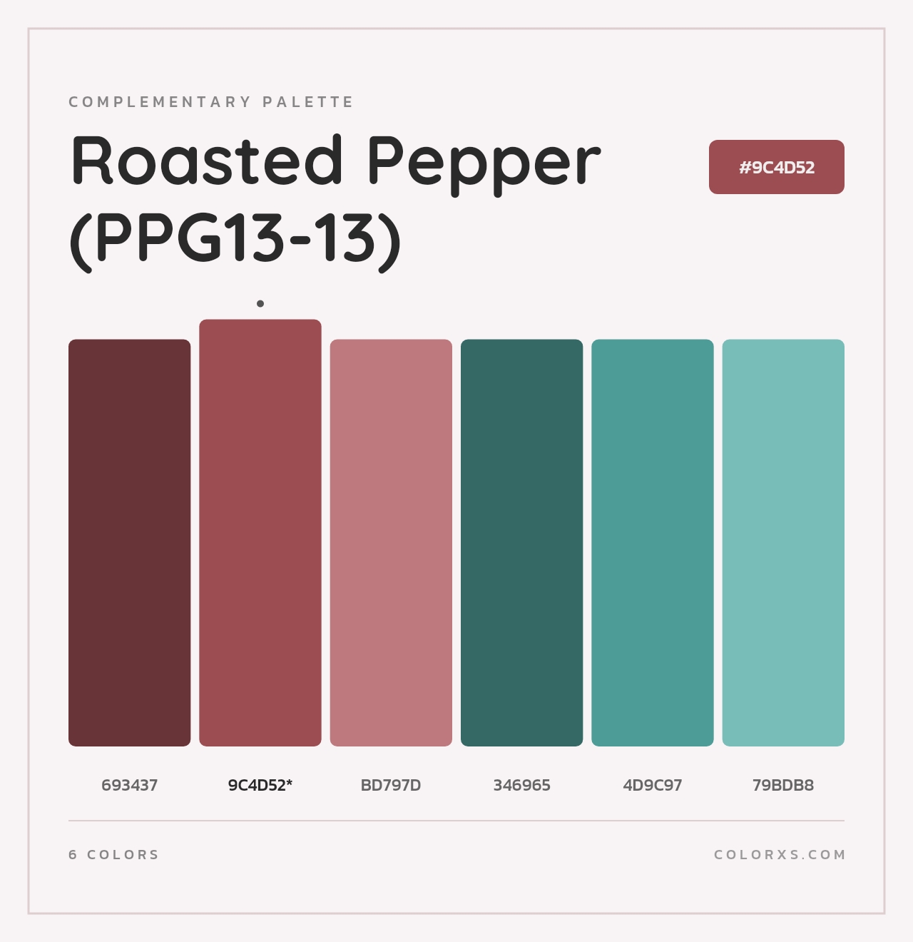 Roasted Pepper (PPG13-13) - Complementary Color Palette