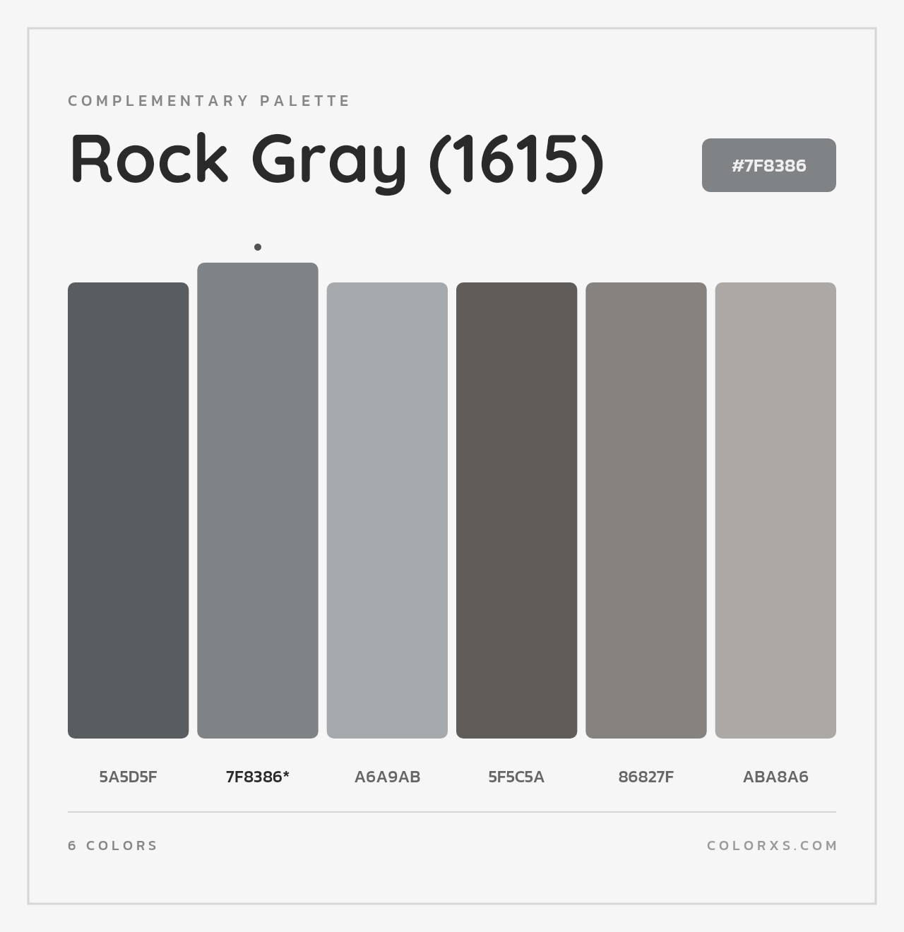 Rock Gray (1615) - Complementary Color Palette