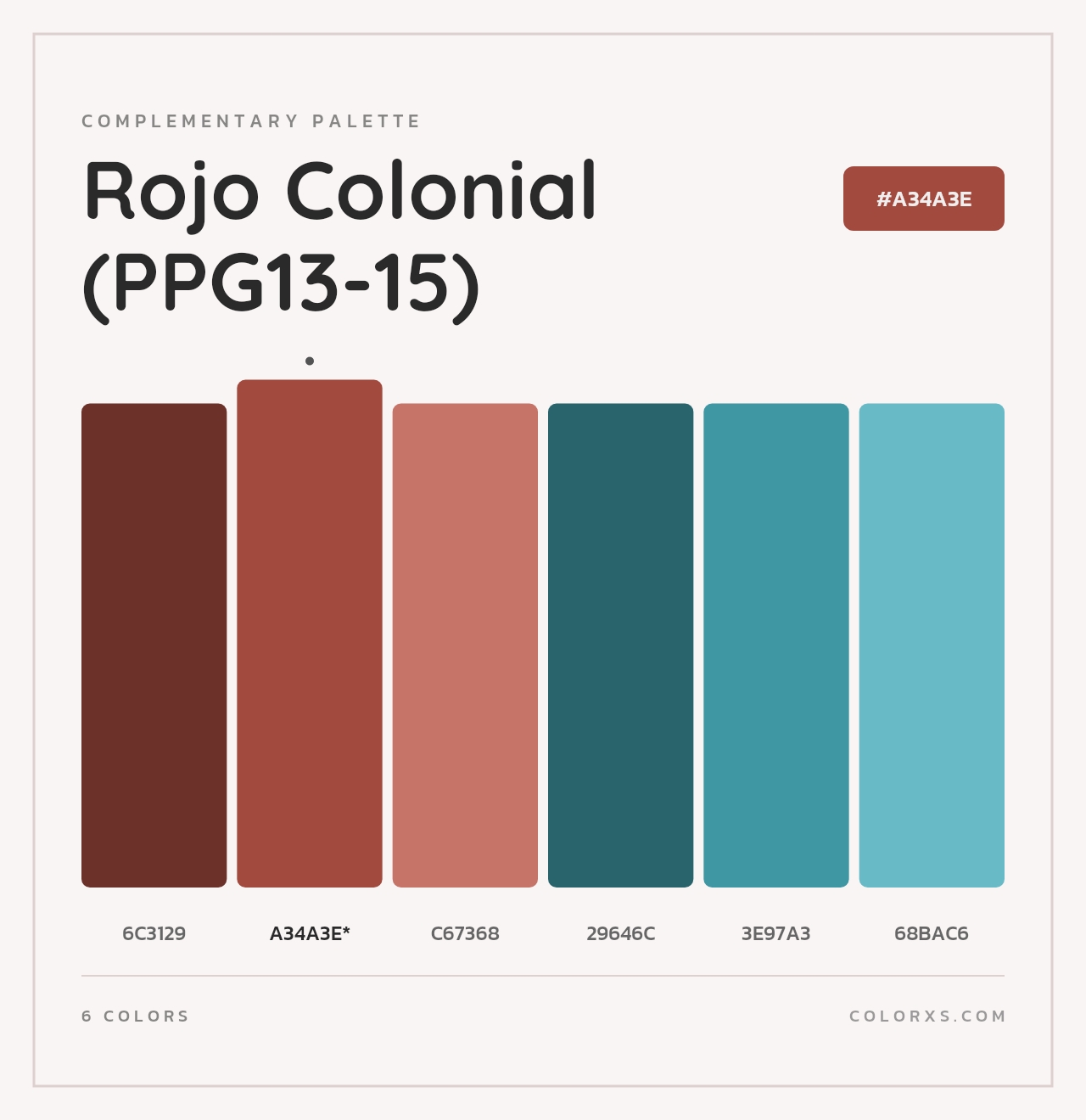 Rojo Colonial (PPG13-15) - Complementary Color Palette