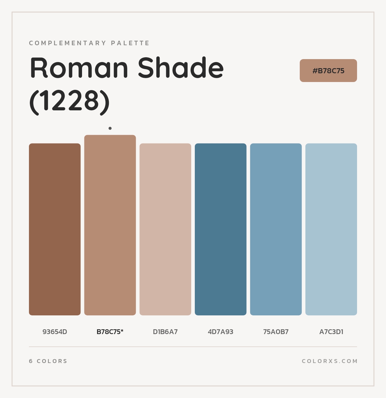 Roman Shade (1228) - Complementary Color Palette