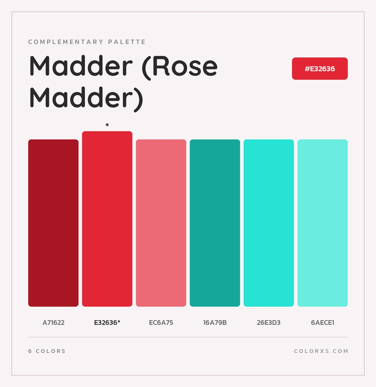 Madder (Rose Madder) - Complementary Color Palette