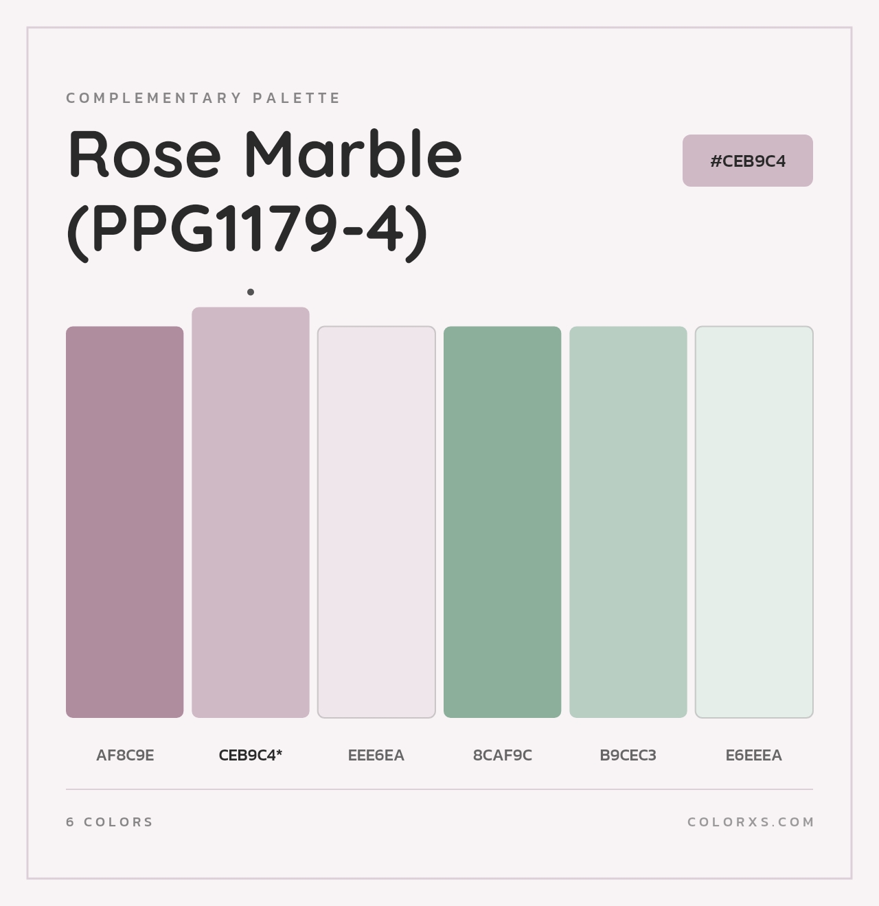 Rose Marble (PPG1179-4) - Complementary Color Palette