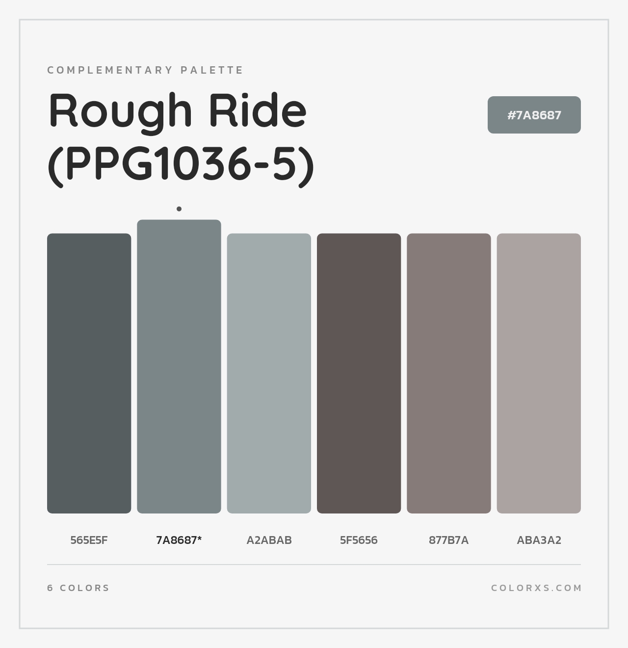 Rough Ride (PPG1036-5) - Complementary Color Palette