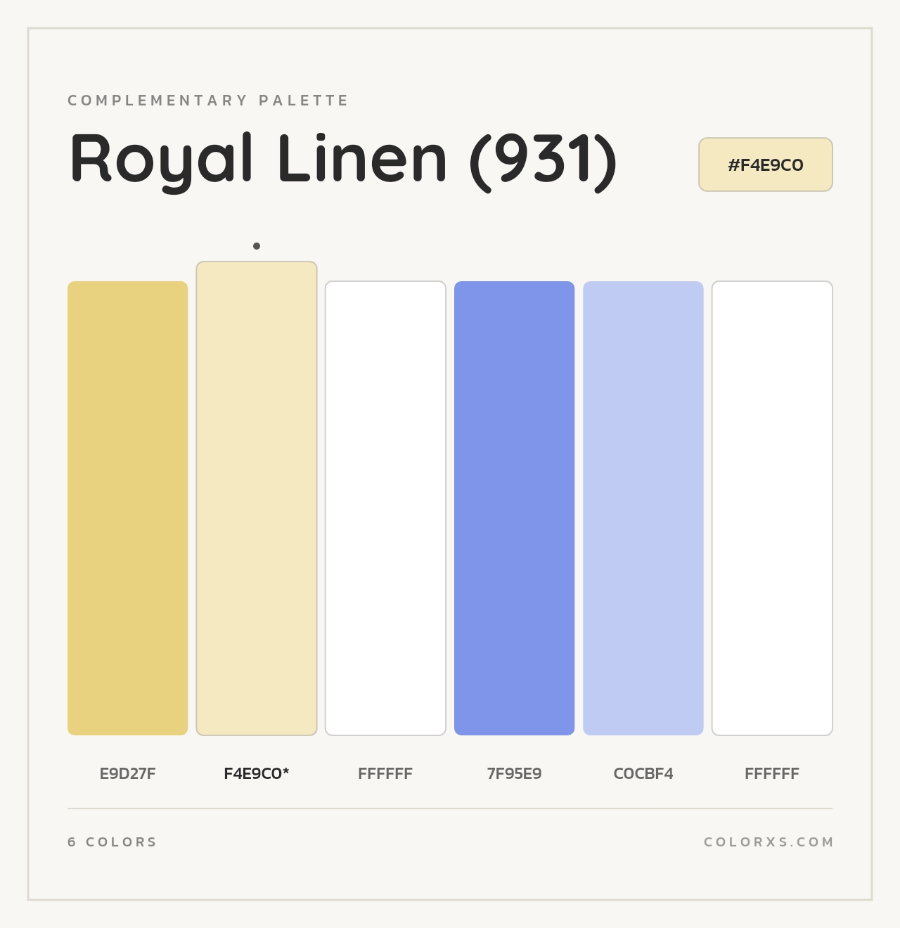 Royal Linen (931) - Complementary Color Palette
