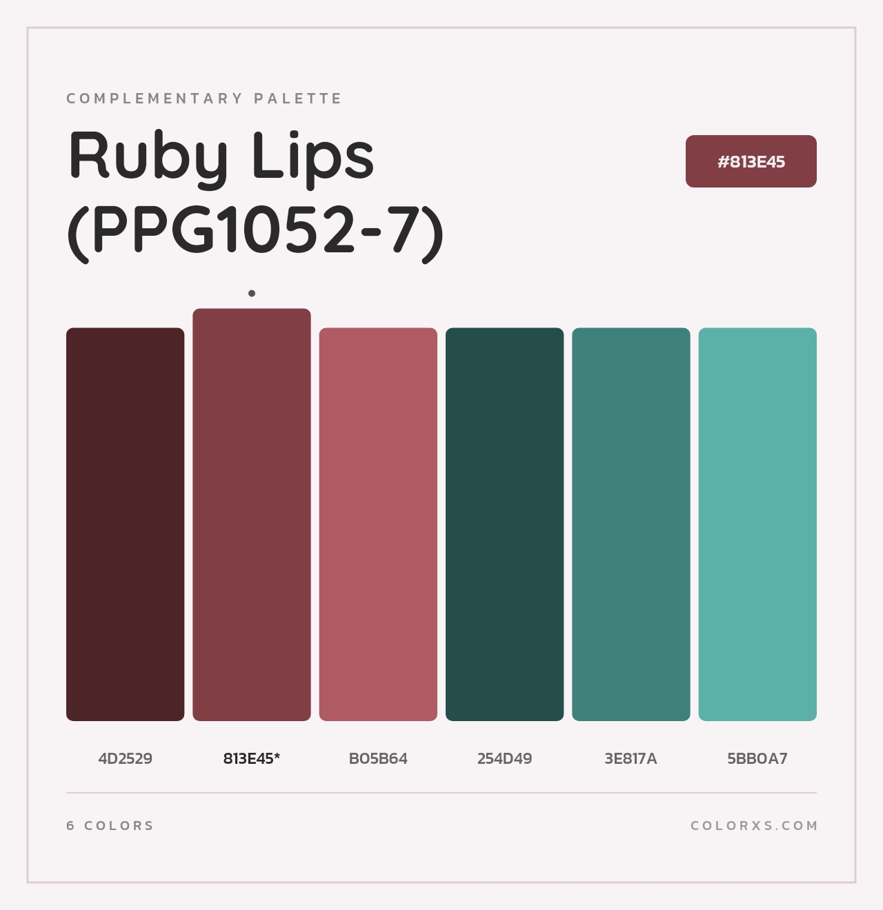 Ruby Lips (PPG1052-7) - Complementary Color Palette