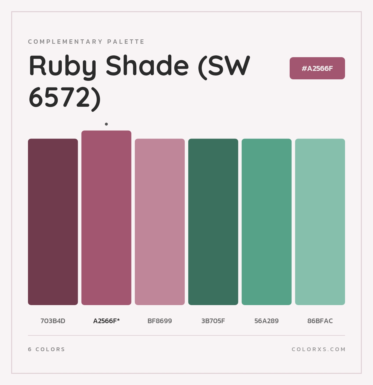 Ruby Shade (SW 6572) - Complementary Color Palette