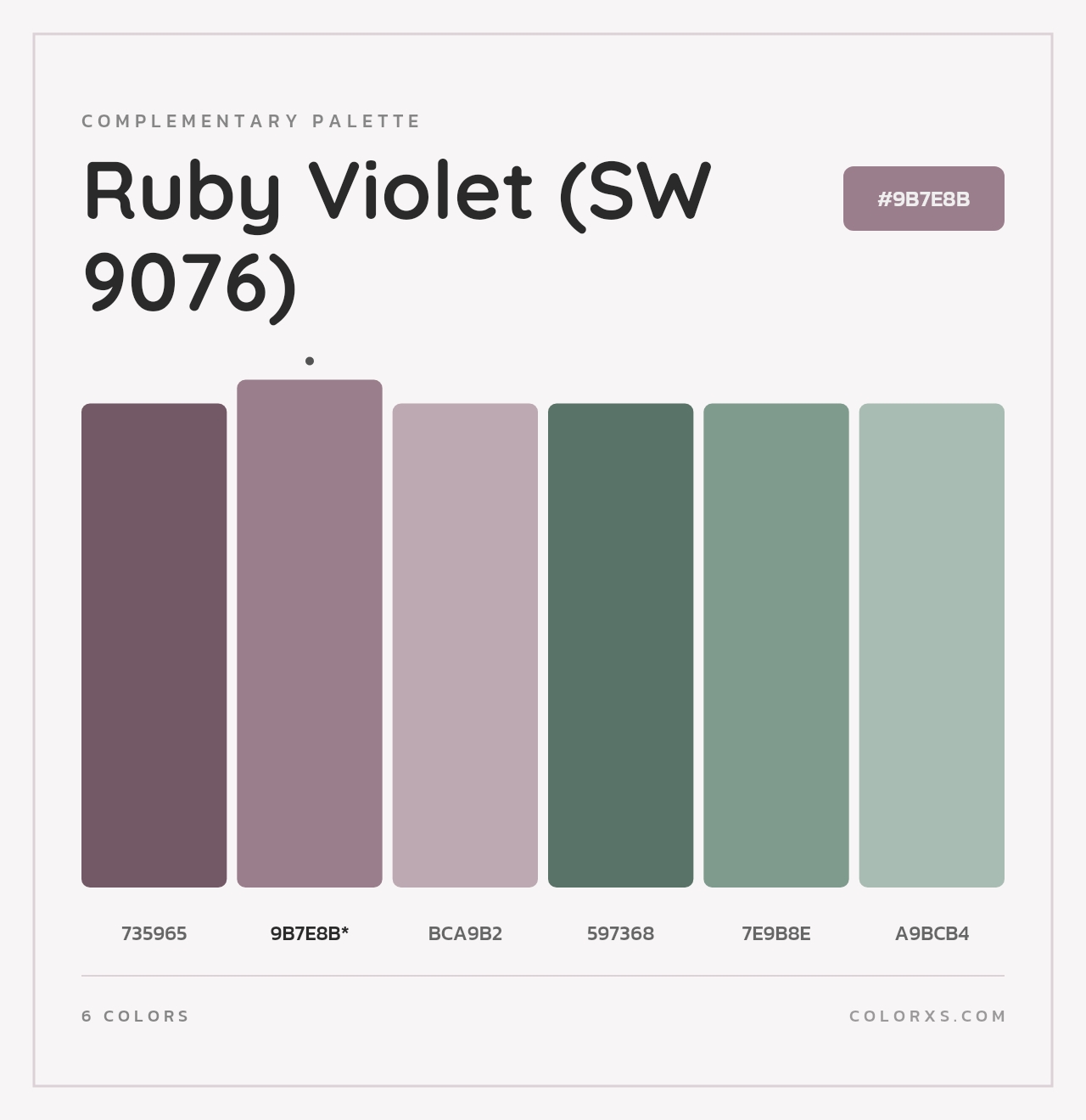Ruby Violet (SW 9076) - Complementary Color Palette