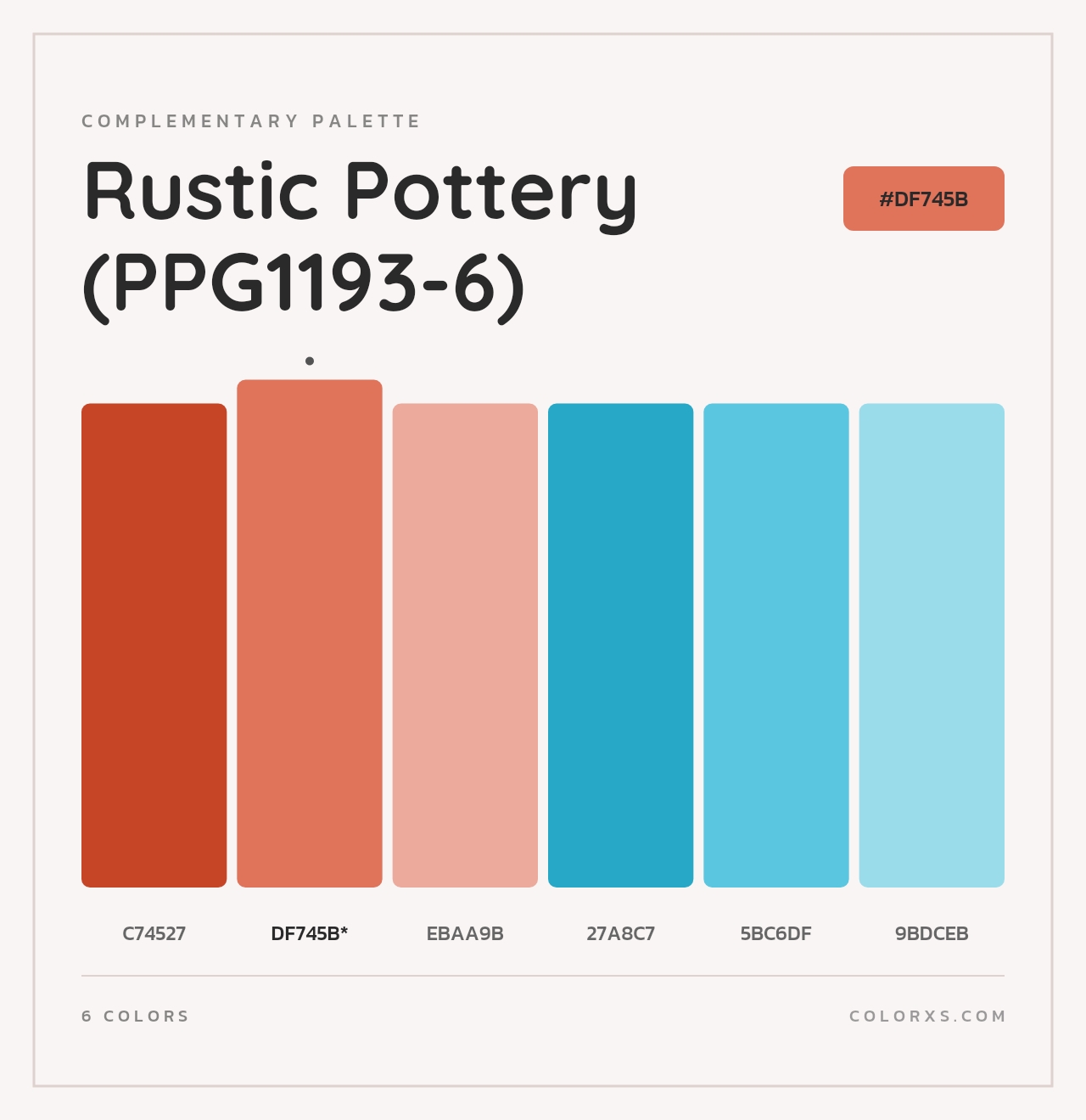 Rustic Pottery (PPG1193-6) - Complementary Color Palette
