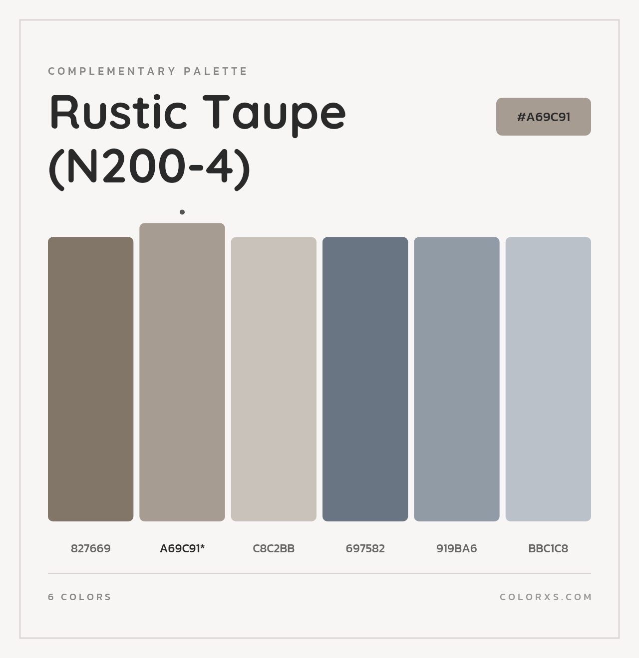 Rustic Taupe (N200-4) - Complementary Color Palette