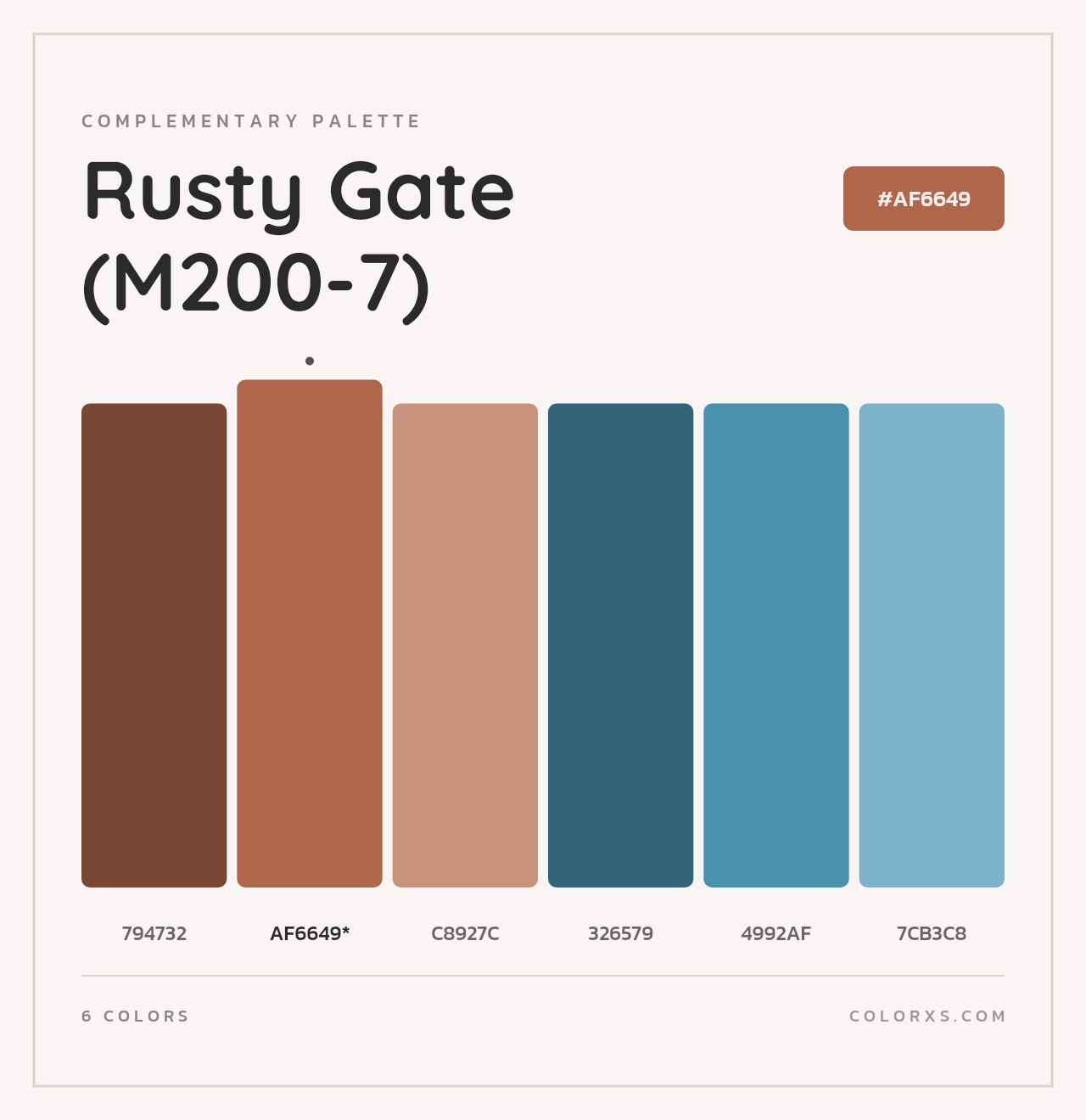 Rusty Gate (M200-7) - Complementary Color Palette