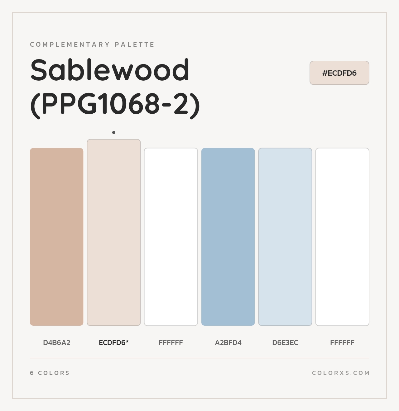 Sablewood (PPG1068-2) - Complementary Color Palette