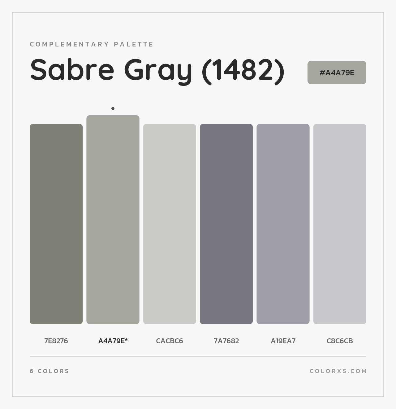 Sabre Gray (1482) - Complementary Color Palette