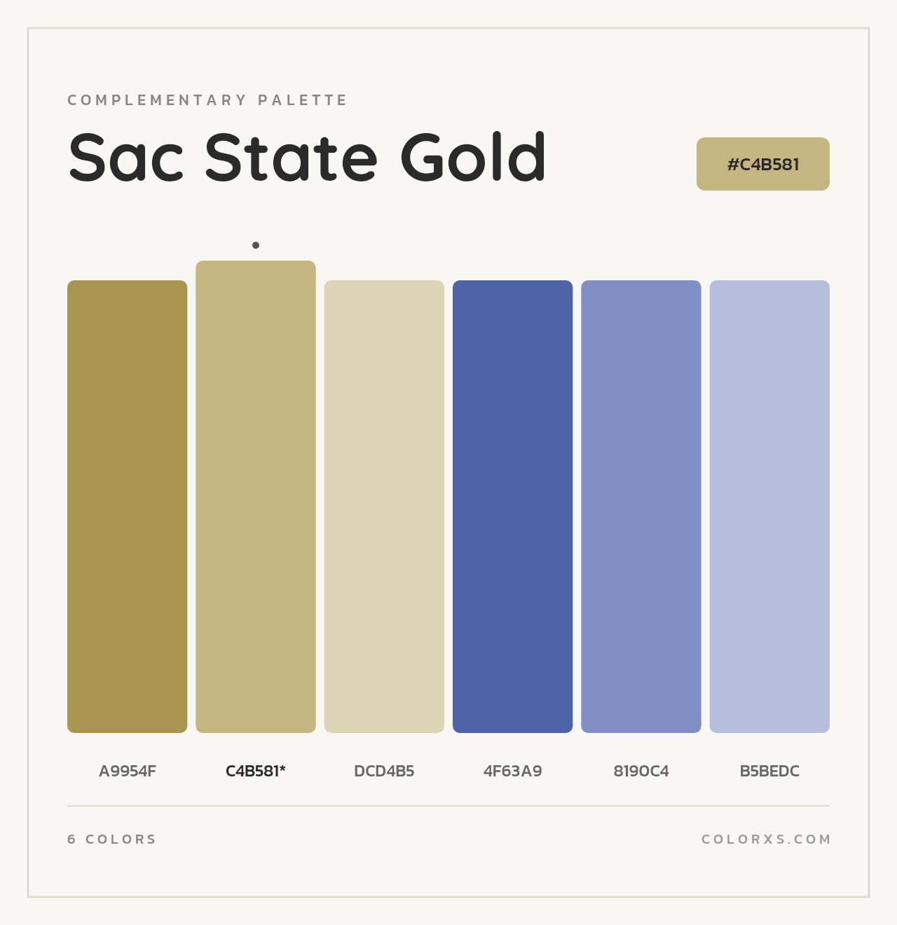 Sac State Gold - Complementary Color Palette