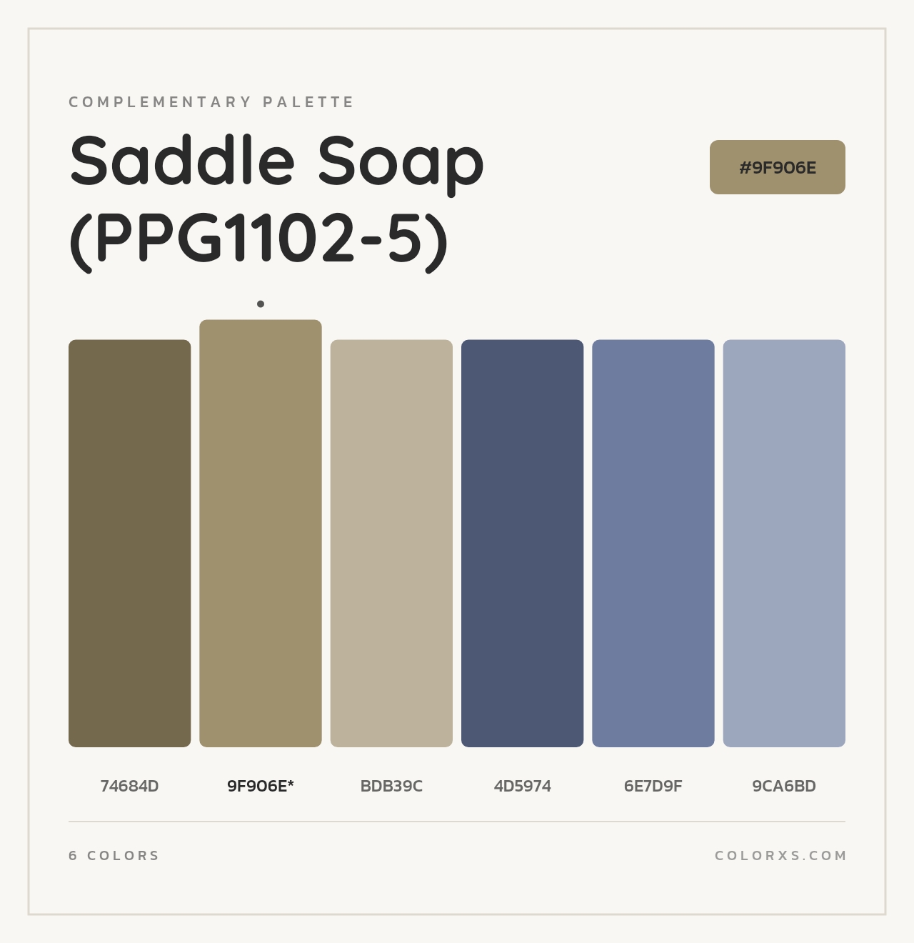 Saddle Soap (PPG1102-5) - Complementary Color Palette