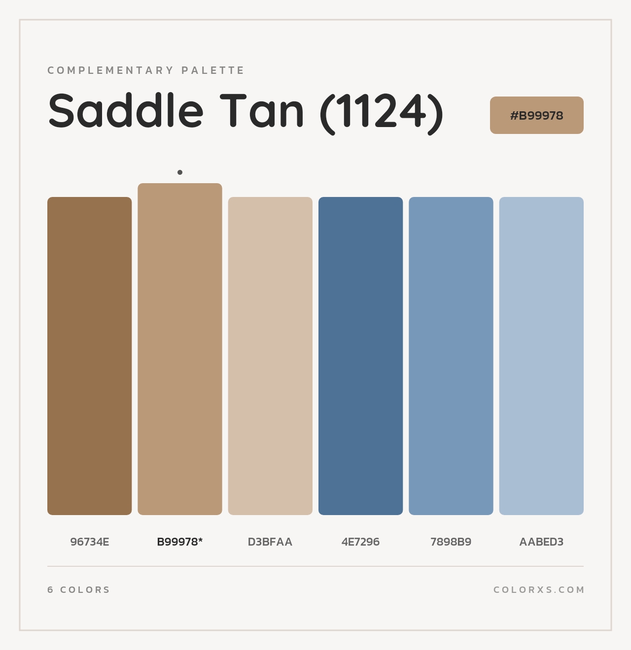 Saddle Tan (1124) - Complementary Color Palette