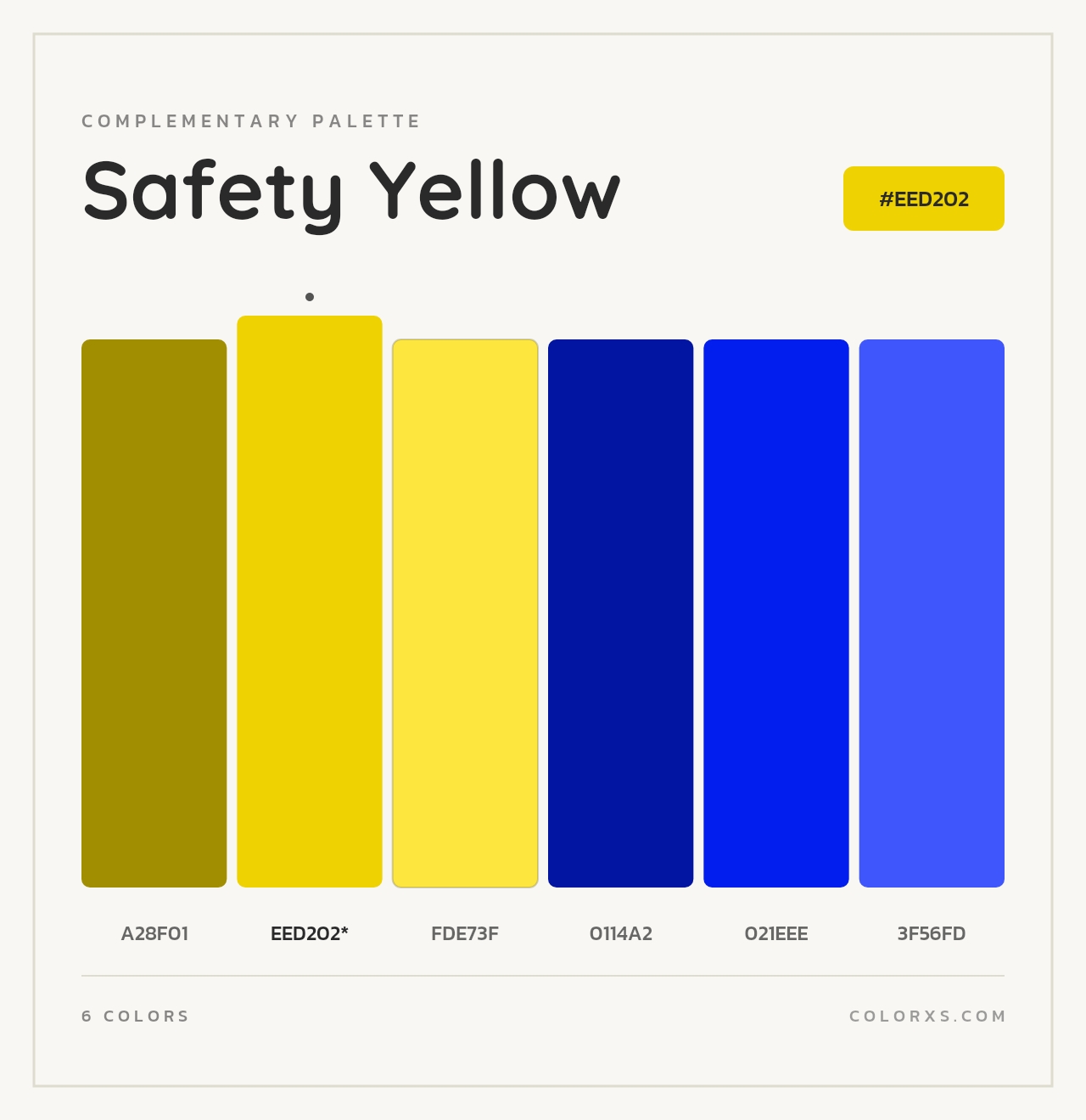 Safety Yellow - Complementary Color Palette