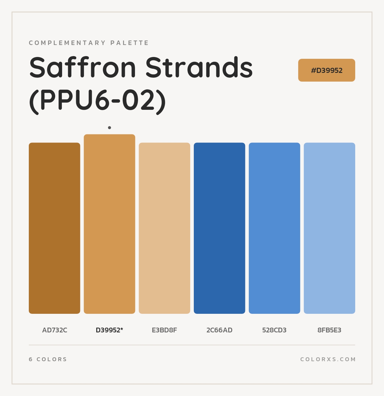 Saffron Strands (PPU6-02) - Complementary Color Palette