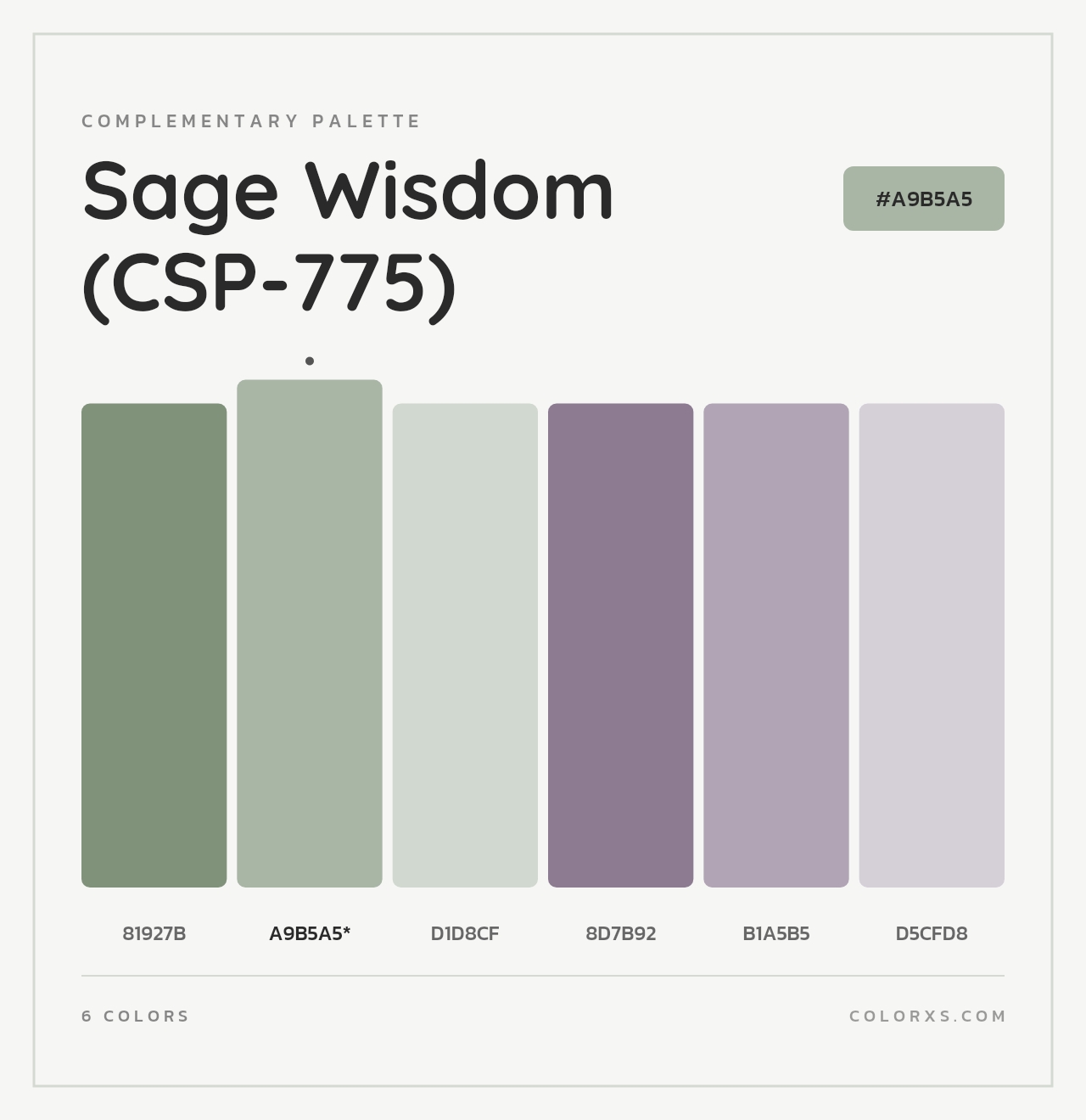Sage Wisdom (CSP-775) - Complementary Color Palette