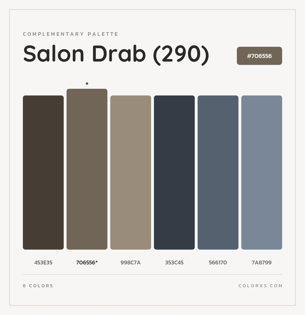 Salon Drab (290) - Complementary Color Palette