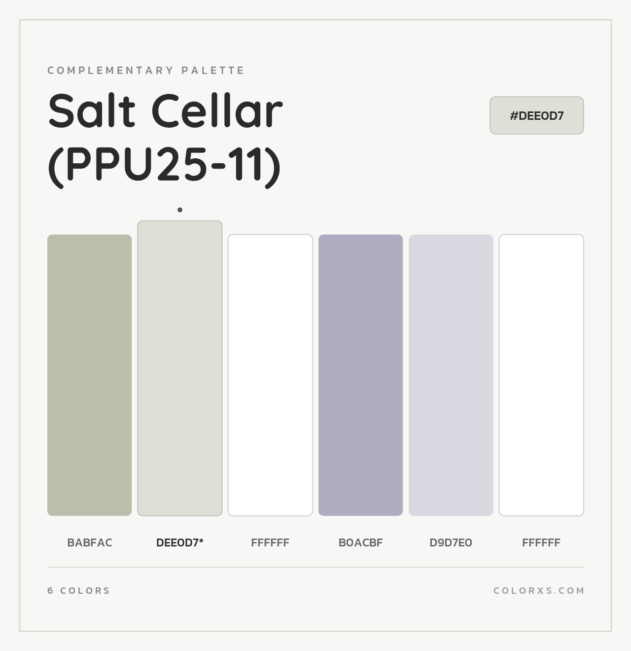 Salt Cellar (PPU25-11) - Complementary Color Palette