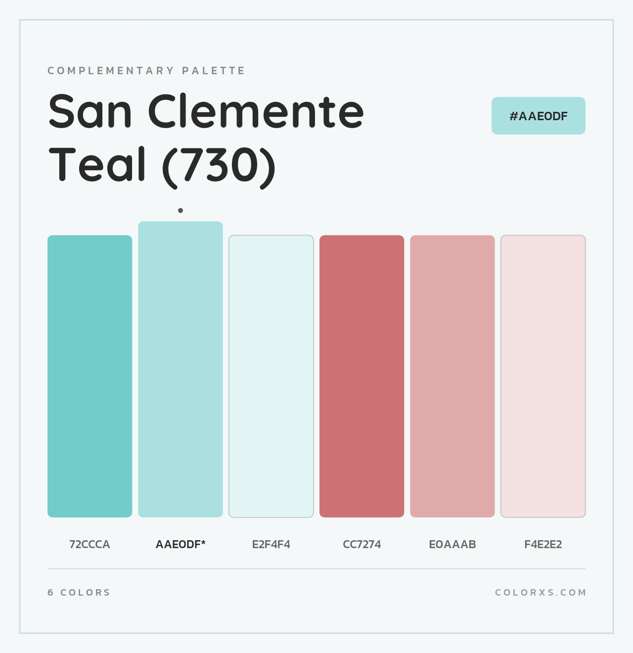 San Clemente Teal (730) - Complementary Color Palette