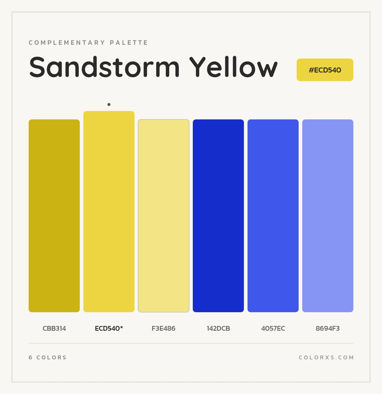 Sandstorm Yellow - Complementary Color Palette