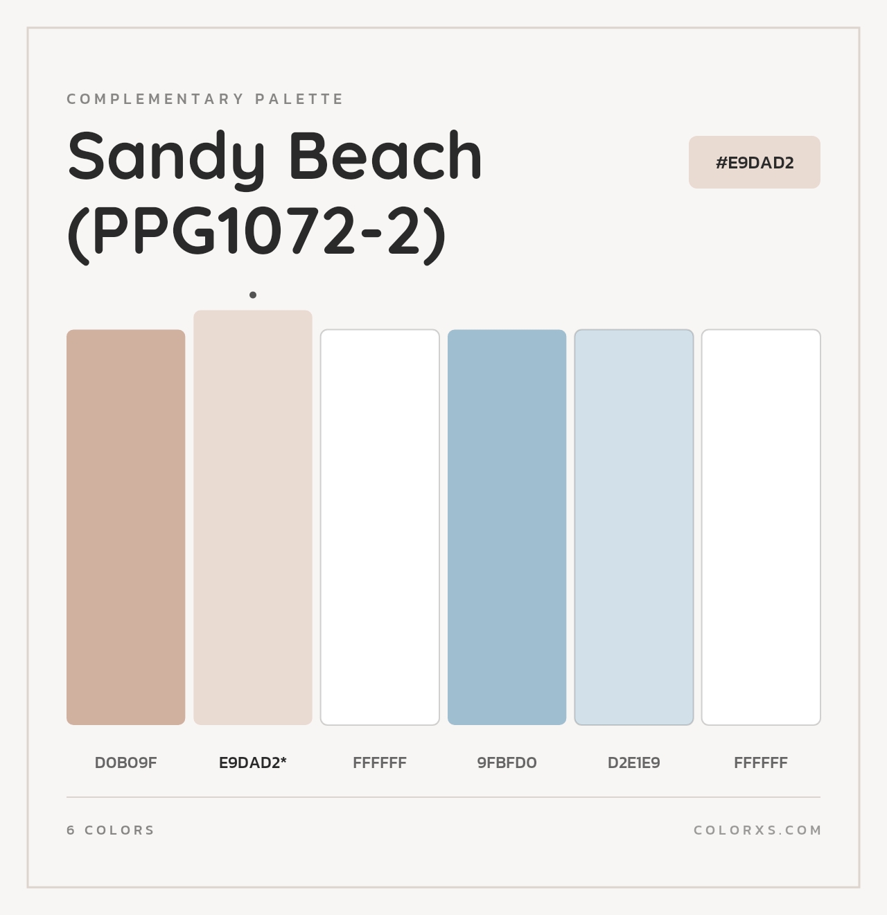 Sandy Beach (PPG1072-2) - Complementary Color Palette