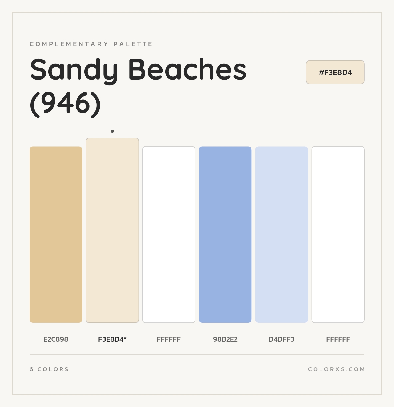 Sandy Beaches (946) - Complementary Color Palette