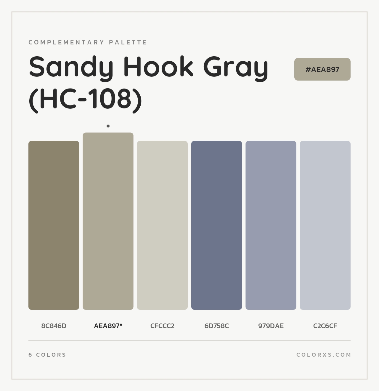 Sandy Hook Gray (HC-108) - Complementary Color Palette