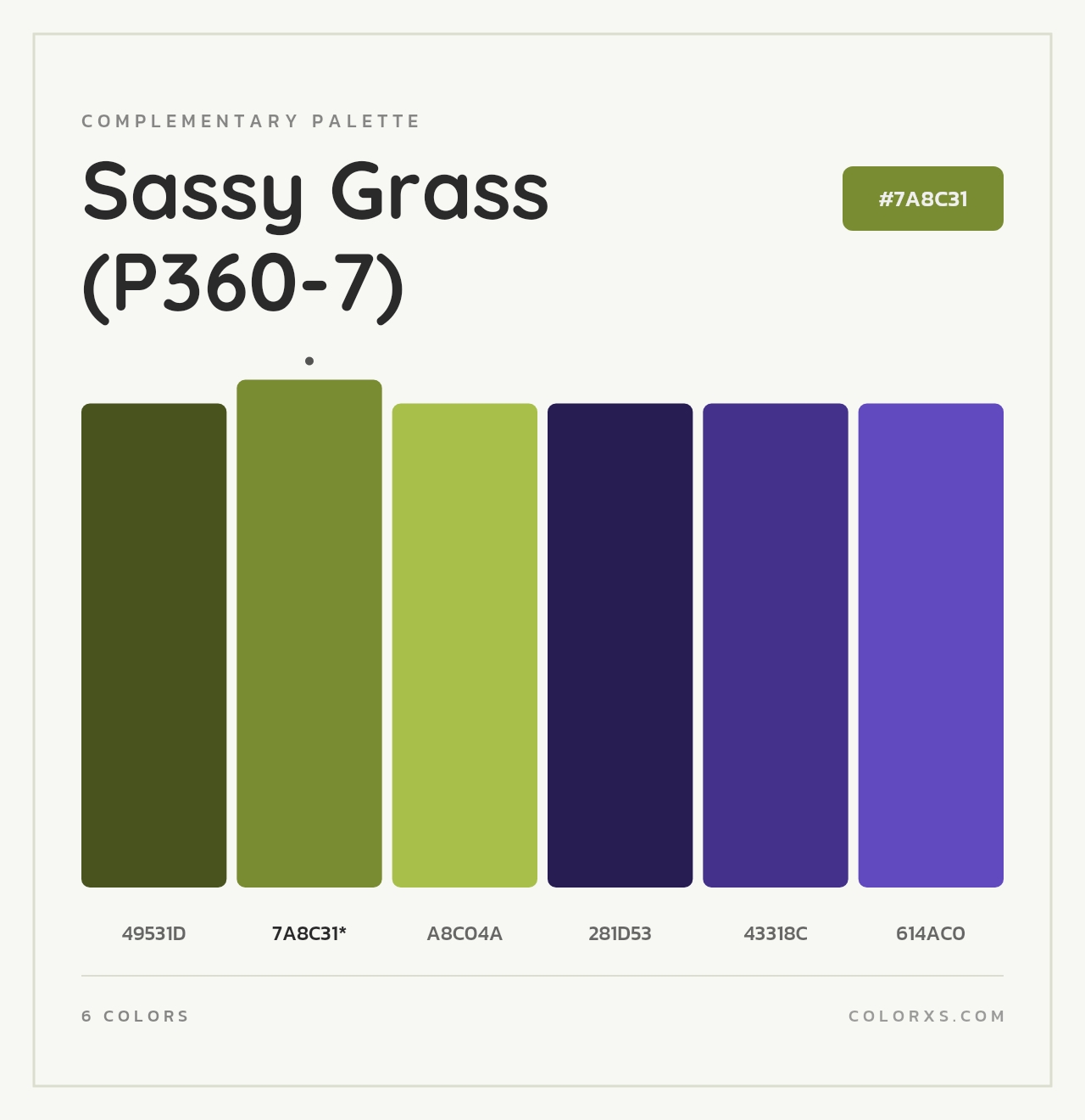 Sassy Grass (P360-7) - Complementary Color Palette