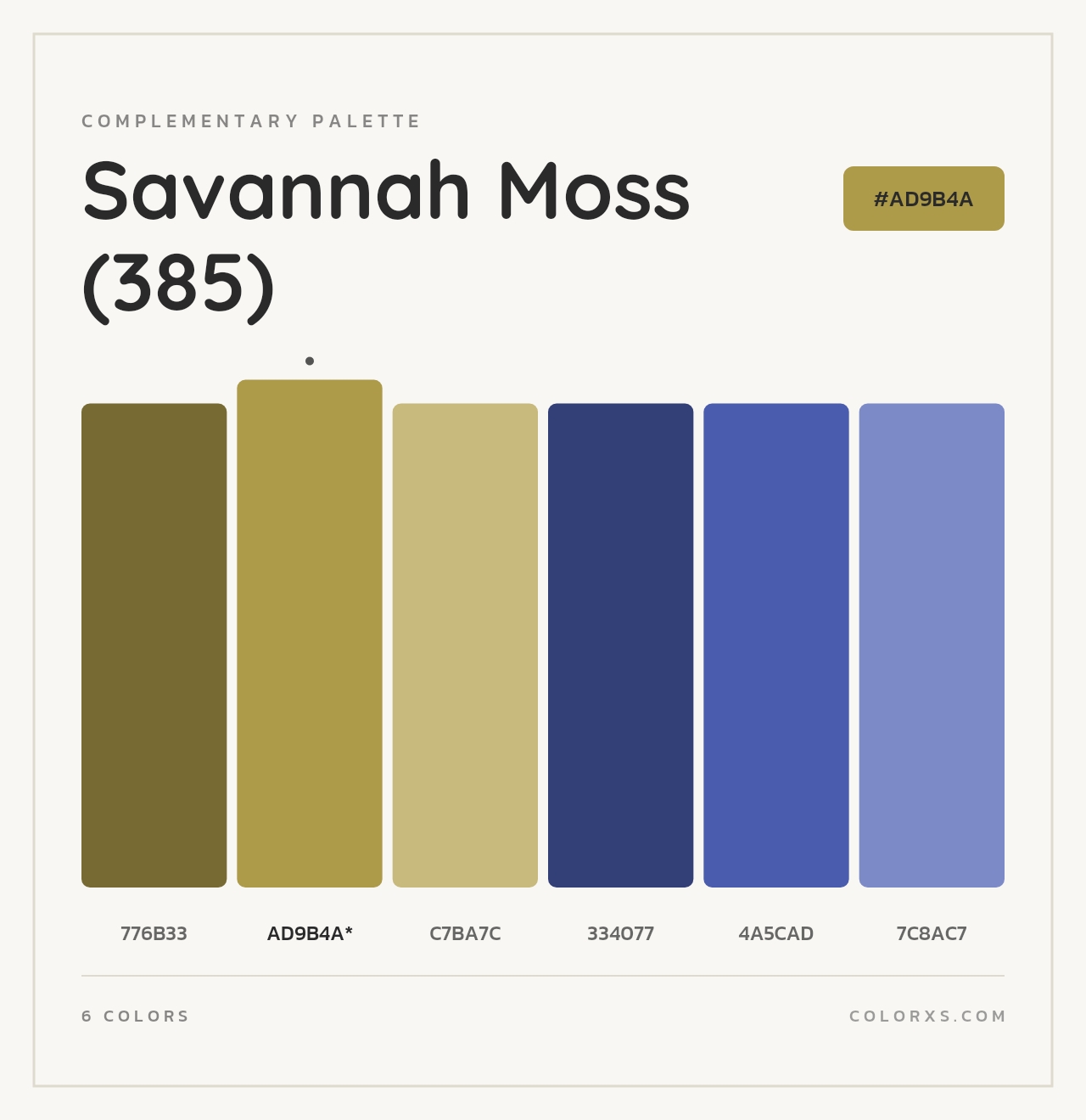 Savannah Moss (385) - Complementary Color Palette