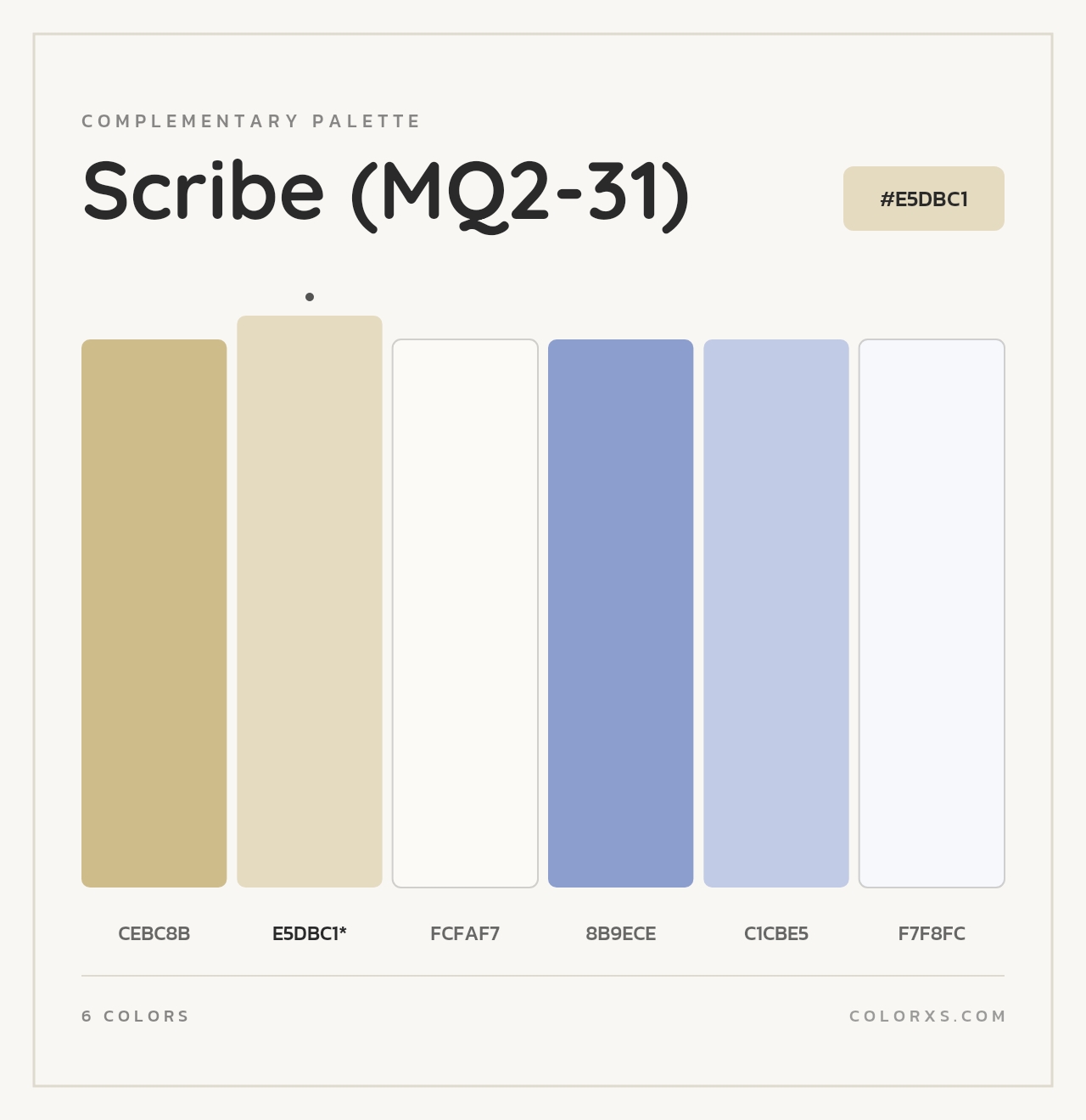 Scribe (MQ2-31) - Complementary Color Palette