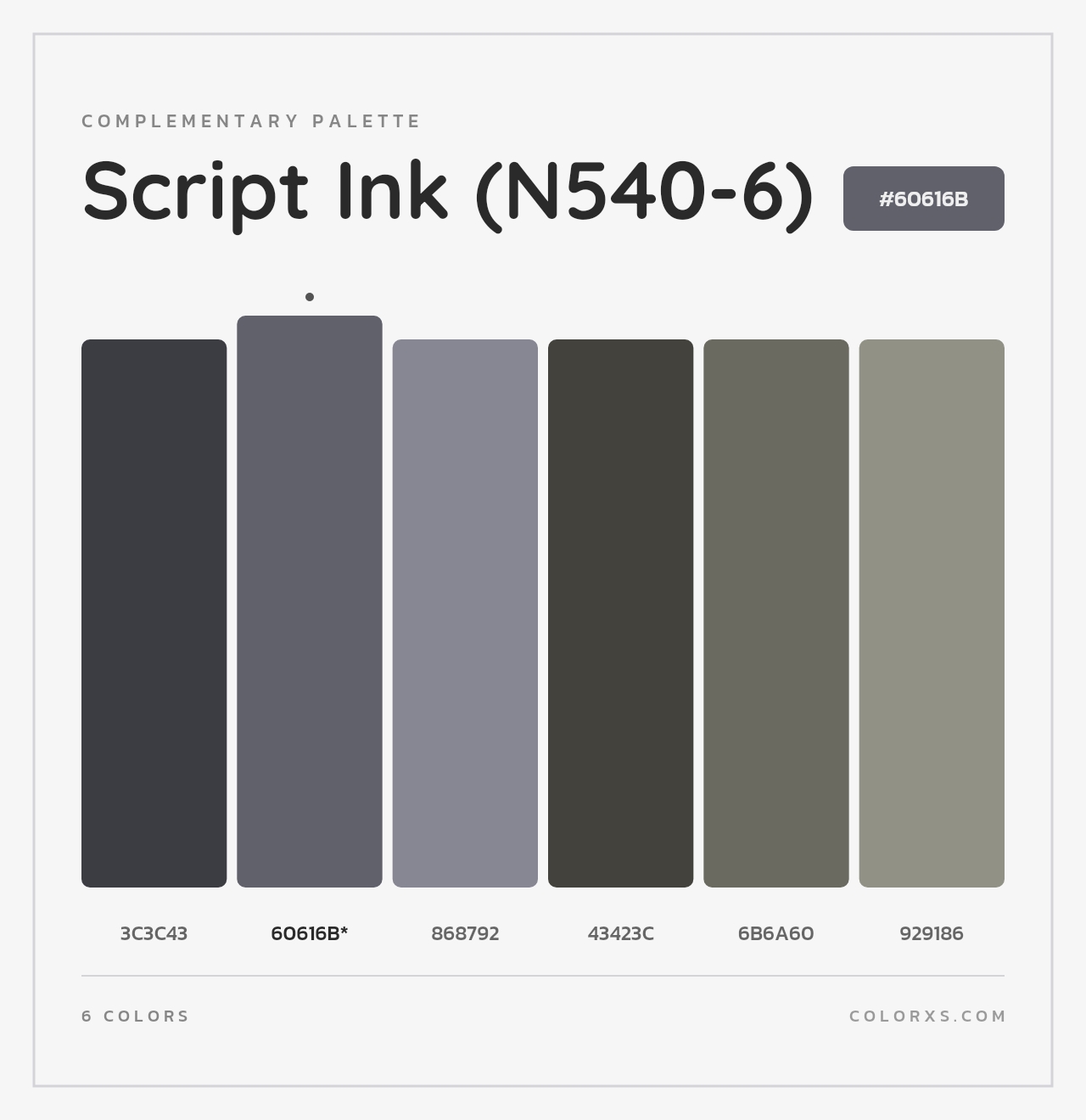Script Ink (N540-6) - Complementary Color Palette