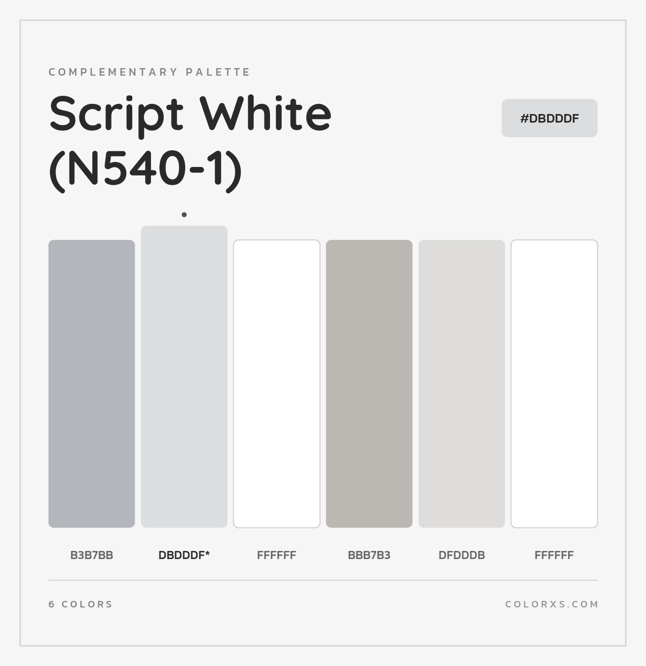 Script White (N540-1) - Complementary Color Palette