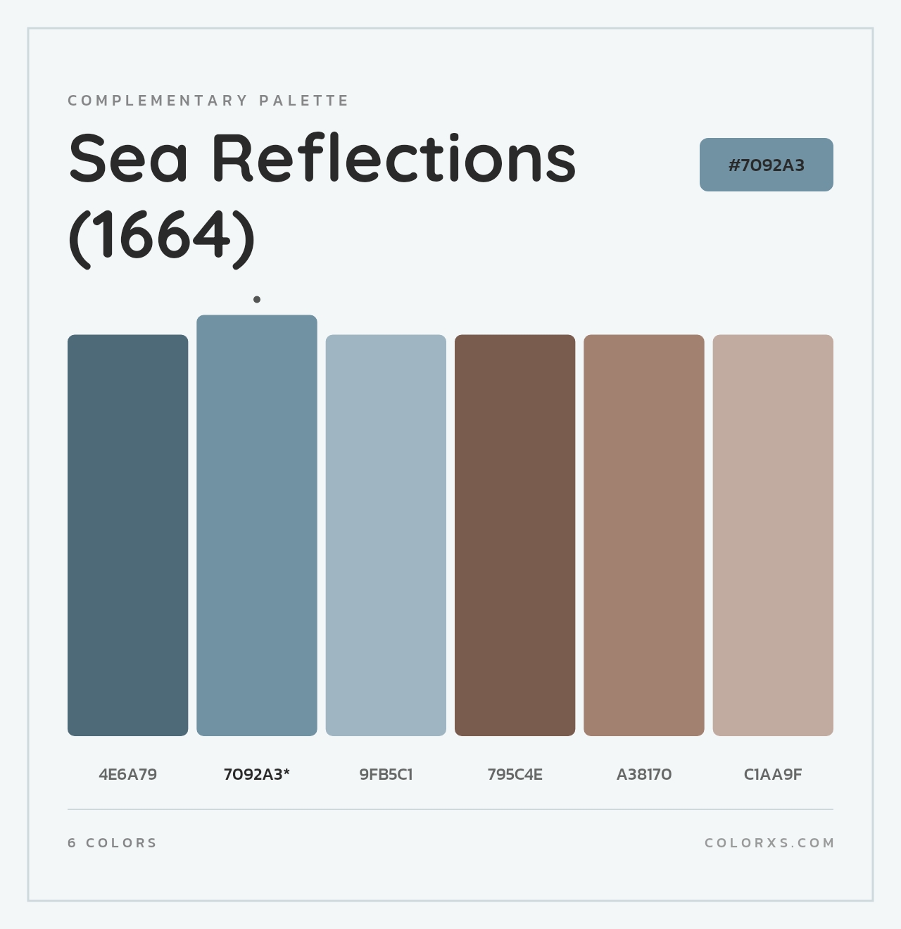 Sea Reflections (1664) - Complementary Color Palette