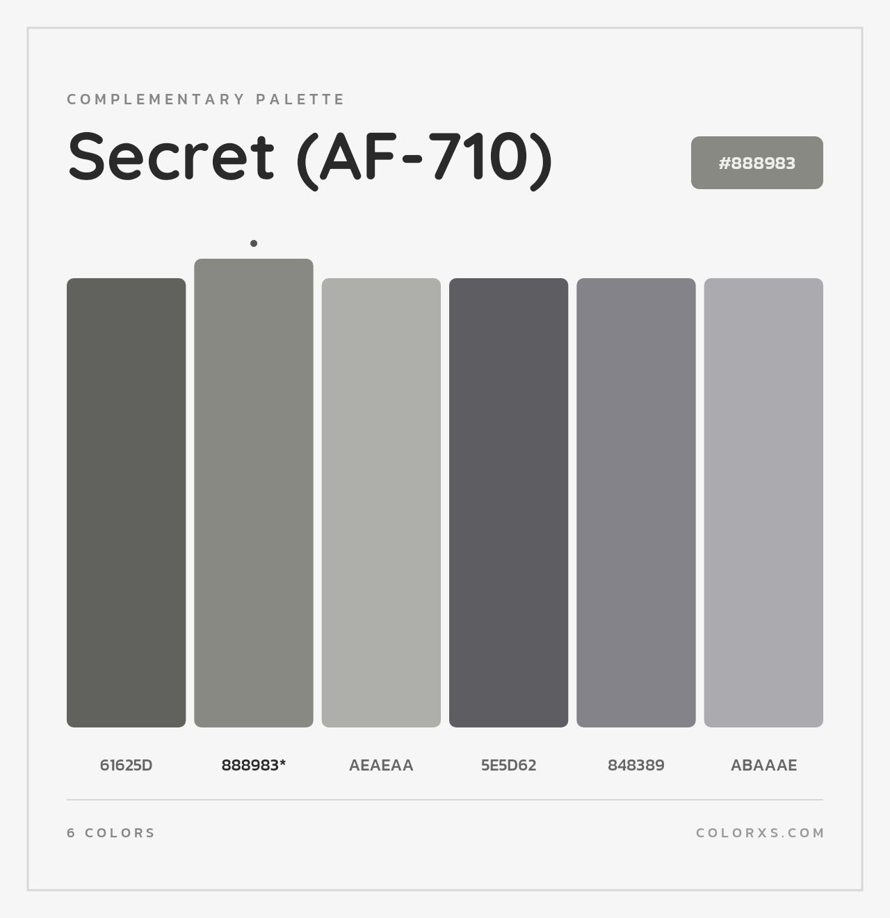 Secret (AF-710) - Complementary Color Palette