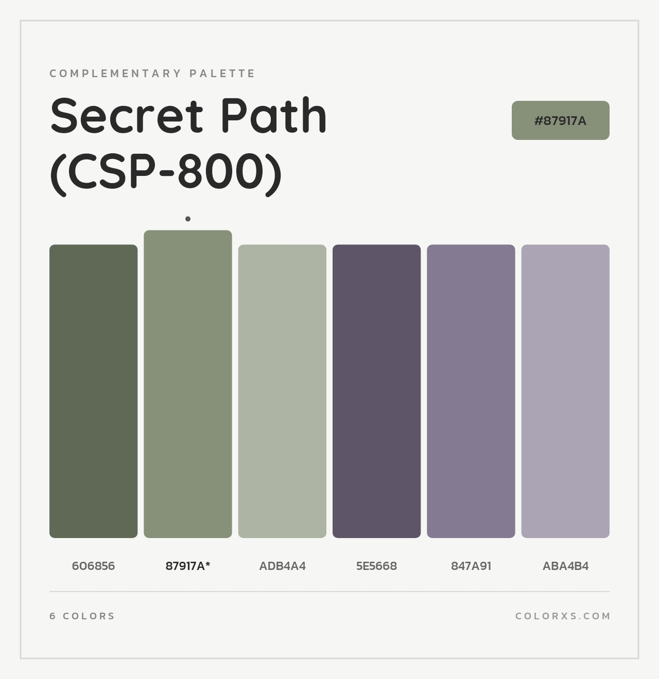 Secret Path (CSP-800) - Complementary Color Palette