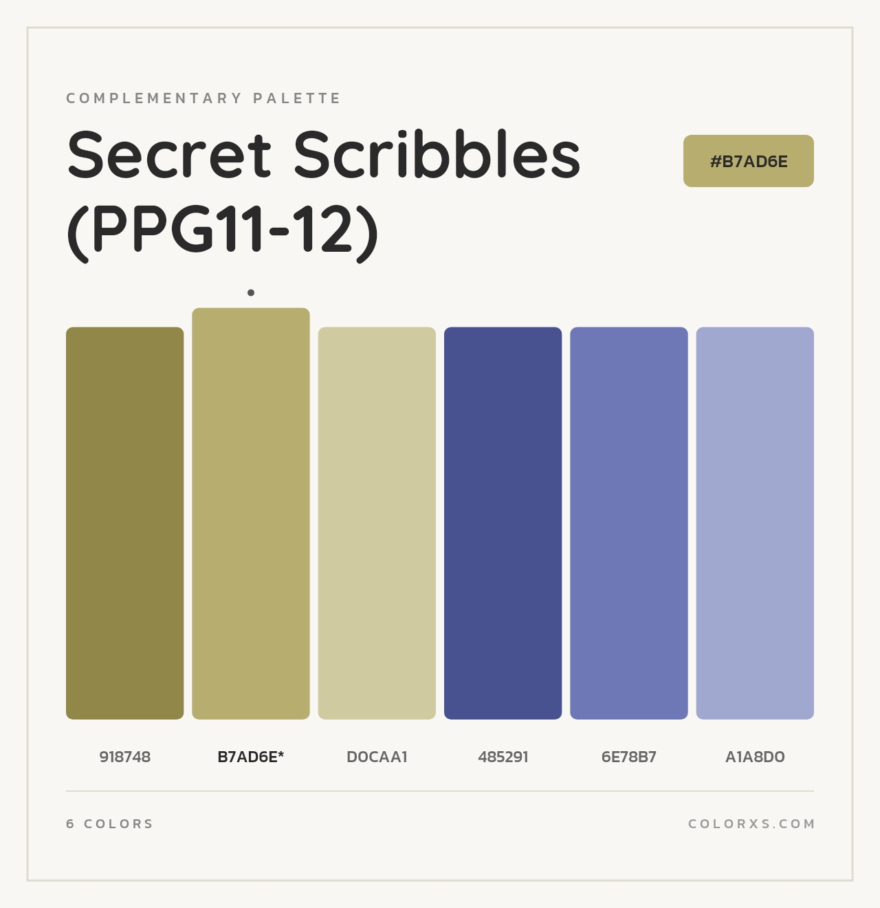 Secret Scribbles (PPG11-12) - Complementary Color Palette
