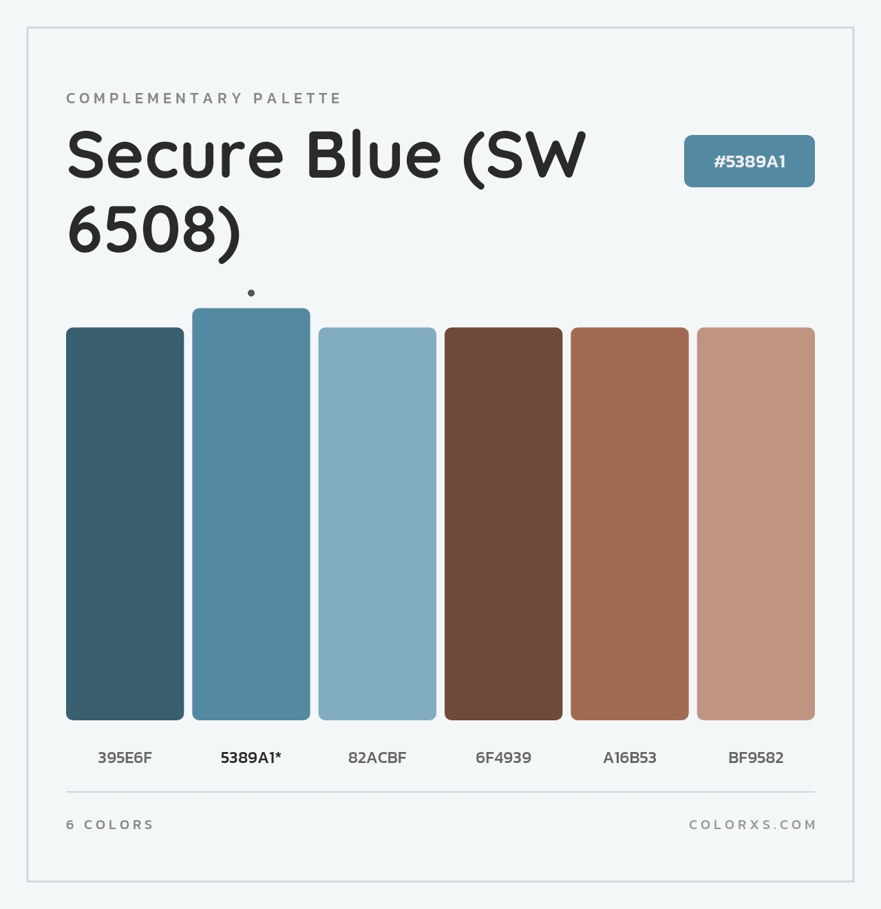 Secure Blue (SW 6508) - Complementary Color Palette